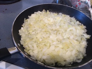 Fry up the onions and fennel, then add rice.